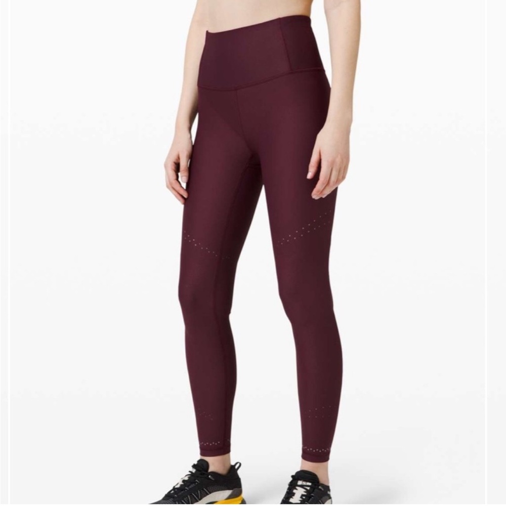 Lululemon Zoned In High Rise Tight *27" Plum Maroon Purple / Red size 4